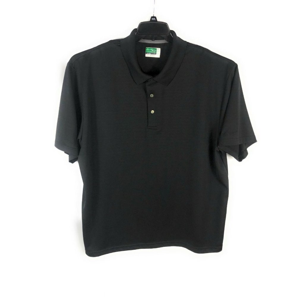 Ben Hogan Men's 3XL Polo Short Sleeve Button Black Polyester Adult Shirt A21